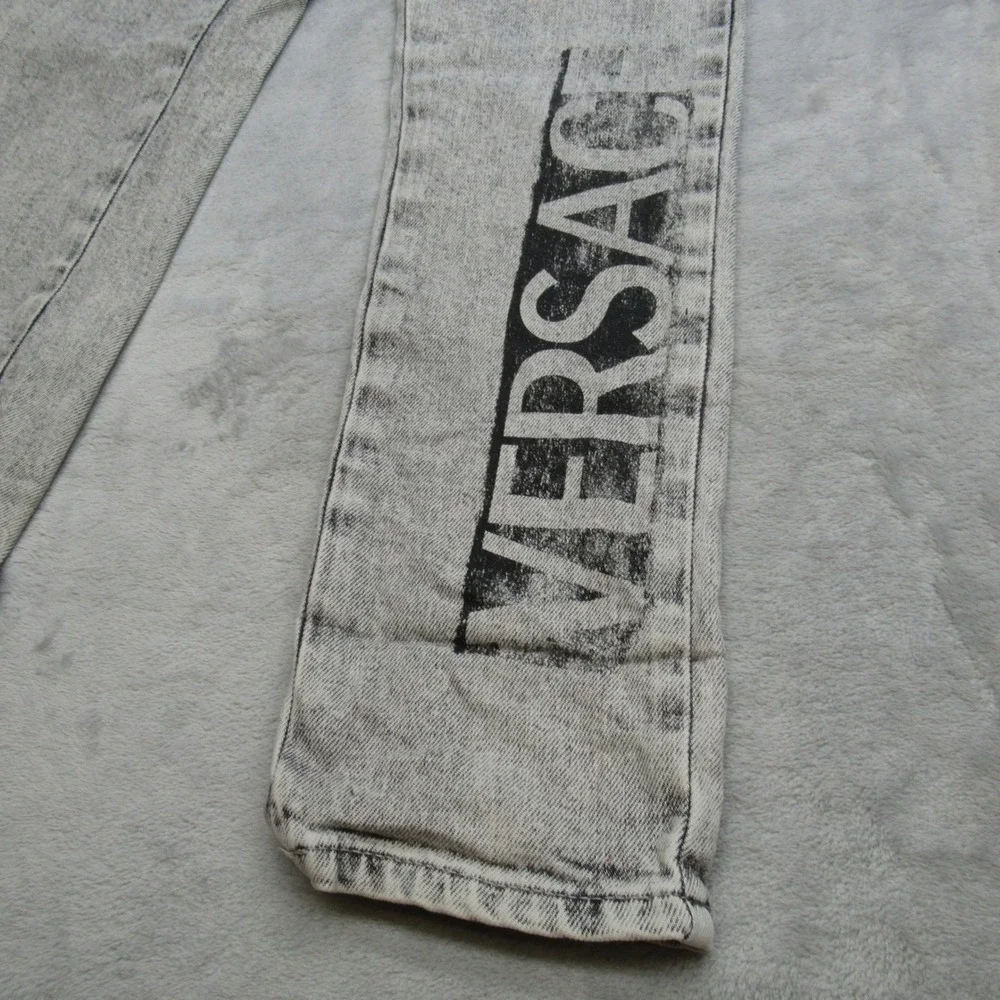 Versace Jeans Youth 6A 22X21 Gray Logo Graphic‎ Button Waist Straight Italy Made
